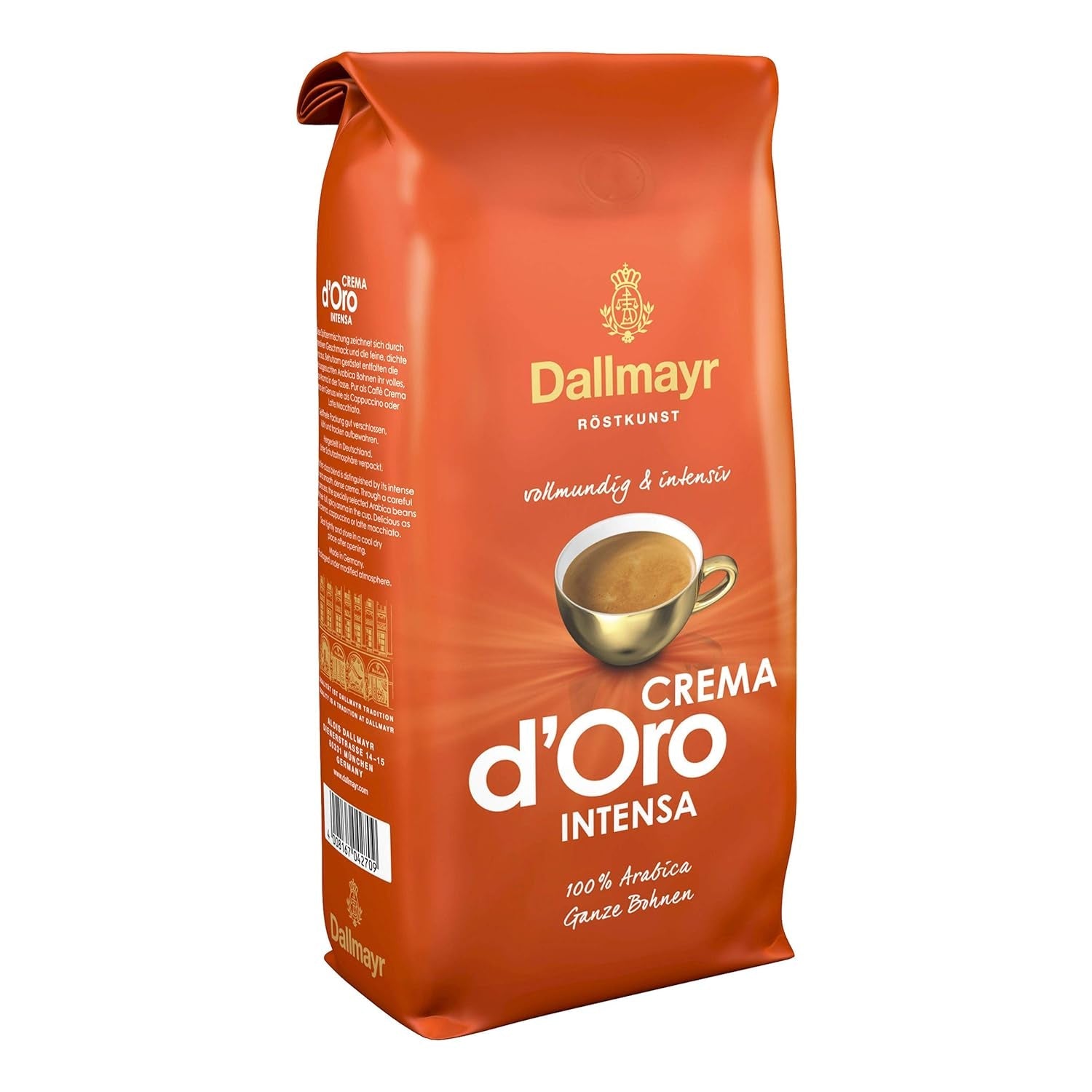 Crema d'Oro Intensa káva, mletá káva, pražená káva, celá zrna, kávová zrna, 8 x 1000 g
