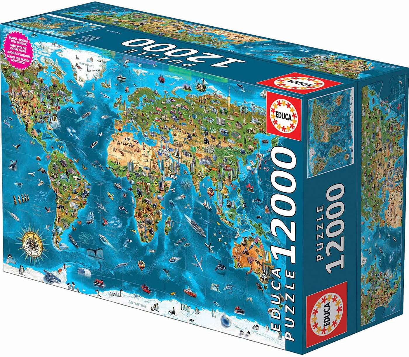 Educa - div světa, skládačka 12000 dílků dospělí a děti od 14 let, mapa světa (19057) Puzzle Naty Shop
