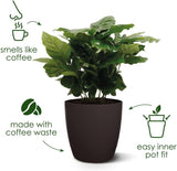 elho The Coffee Collection, kulatá vnitřní konvička, 18 cm, z kávové sedliny a recyklovaného plastu - hnědá/espresso hnědá