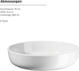 MÄSER, série Navina, sada nádobí pro 6, bílé porcelánové nádobí, nadčasové, porcelán, bílá