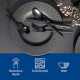 Villeroy & Boch – Manufacture Rock Dinnerware Set, 6 kusů, Dinnerware Set for 2, Premium Porcelain, Black