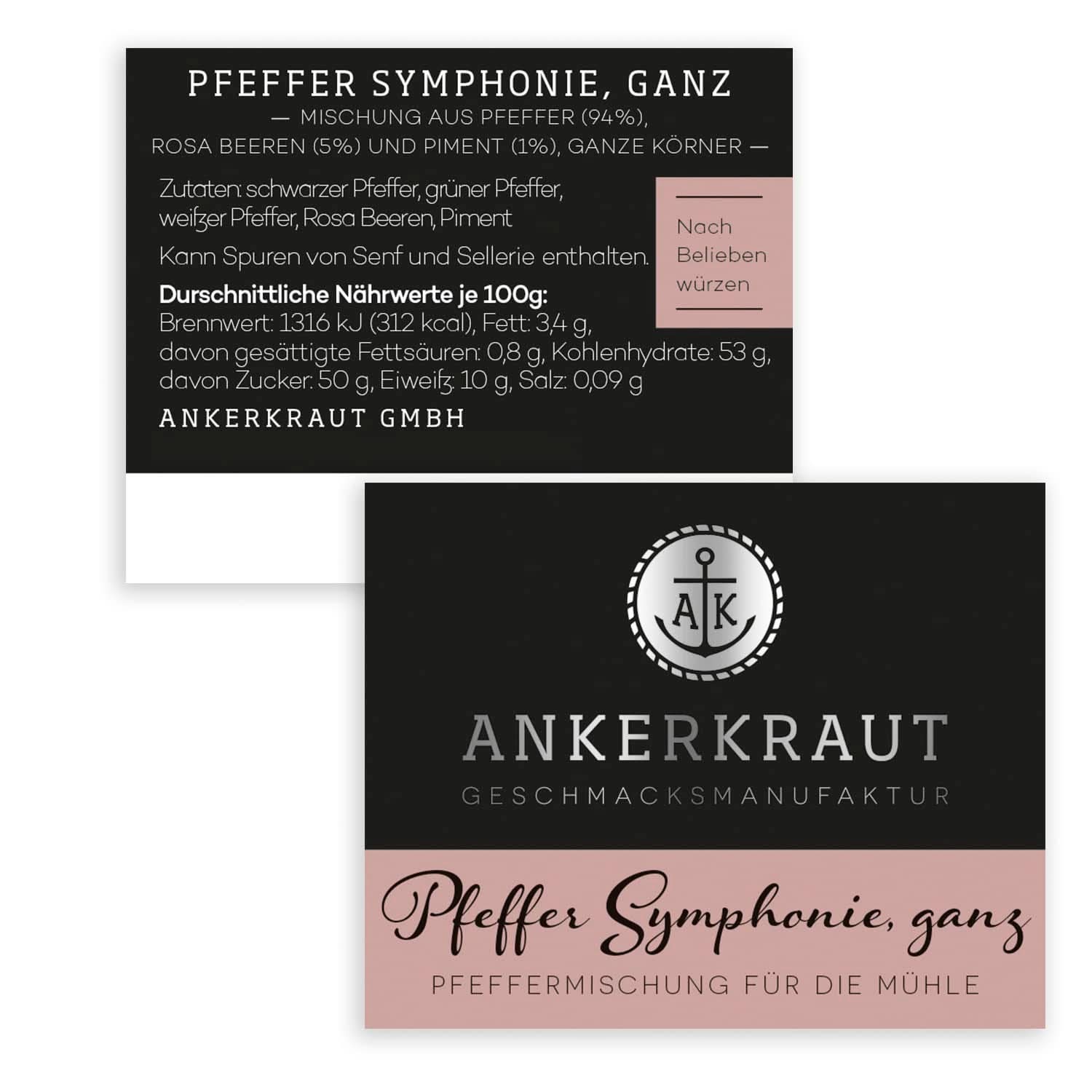 Ankerkraut Symphonie, pepřová směs pro dochucení vůní a chutí, 140 gramů Condiments Naty Shop