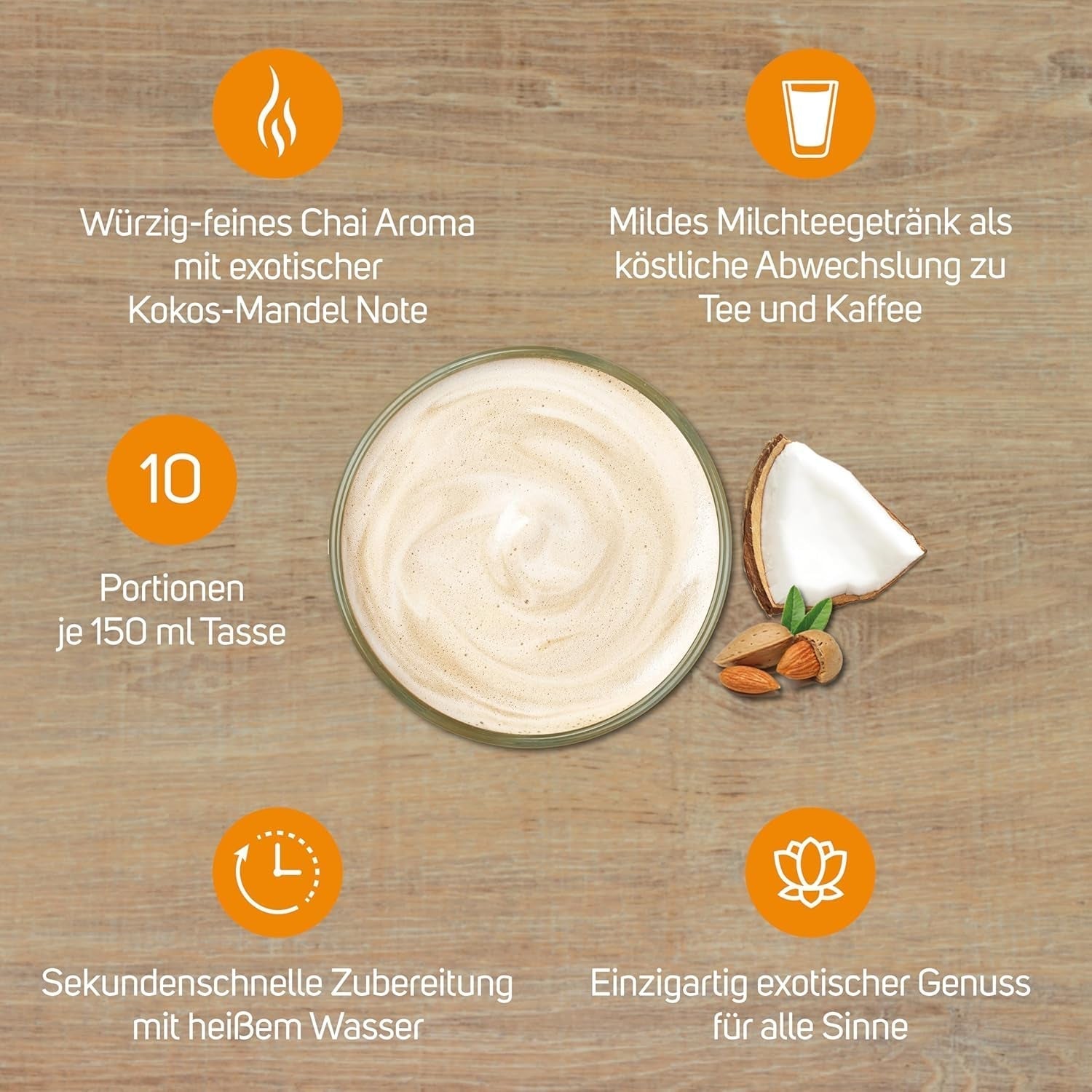 KRÜGER Chai Latte Exotic India typ kokos-mandle (1 x 0,25 kg)