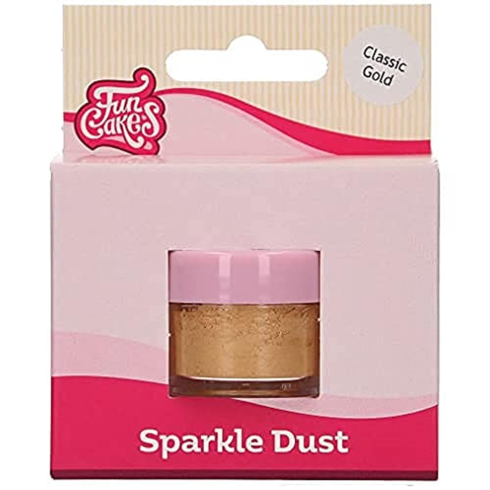 Funcakes Sparkle Dust Classic Gold: Potravinářský třpytivý prach na zdobení dortů, certifikovaný Halal