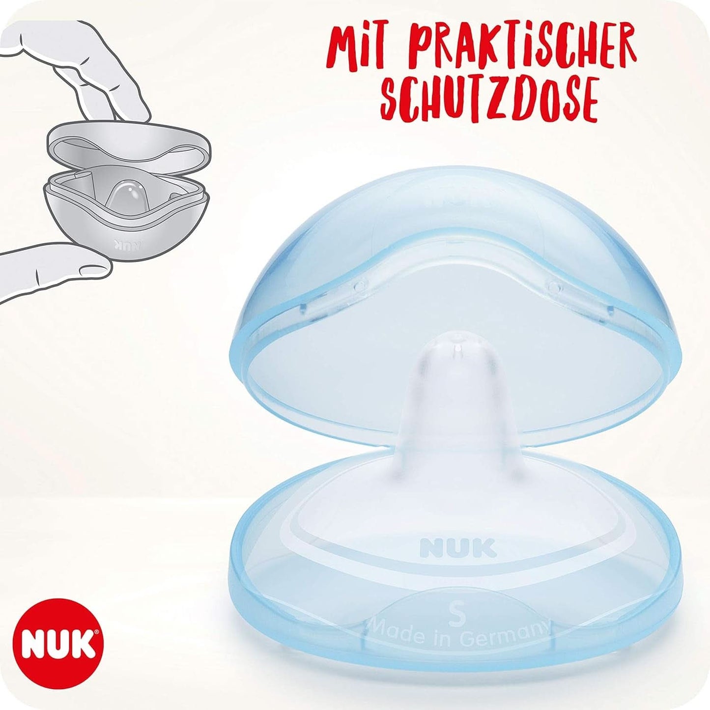 NUK kryty bradavek | Chrániče bradavek při kojení | Chrání před bolavými bradavkami | Tenký silikon | Velikost S (16Mm) | 2 kusy Dětská výživa a doplňky pro kojení Naty Shop