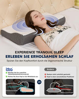 IDEA Polštář, Ergonomický ortopedický polštář na bolest krku, Polštář z paměťové pěny pro boční, zadní a břišní spáče, Polštář proti chrápání pro muže Ženy (62 * 34,5 * 12/8CM) Krční ortopedické polštáře Naty Shop