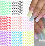 9 barev francouzské samolepky na nehty francouzské samolepky na nehty samolepicí fólie na nehty francouzské samolepky s přechodem na nehty francouzské samolepky na nehty samolepky nail art samolepky na nehty