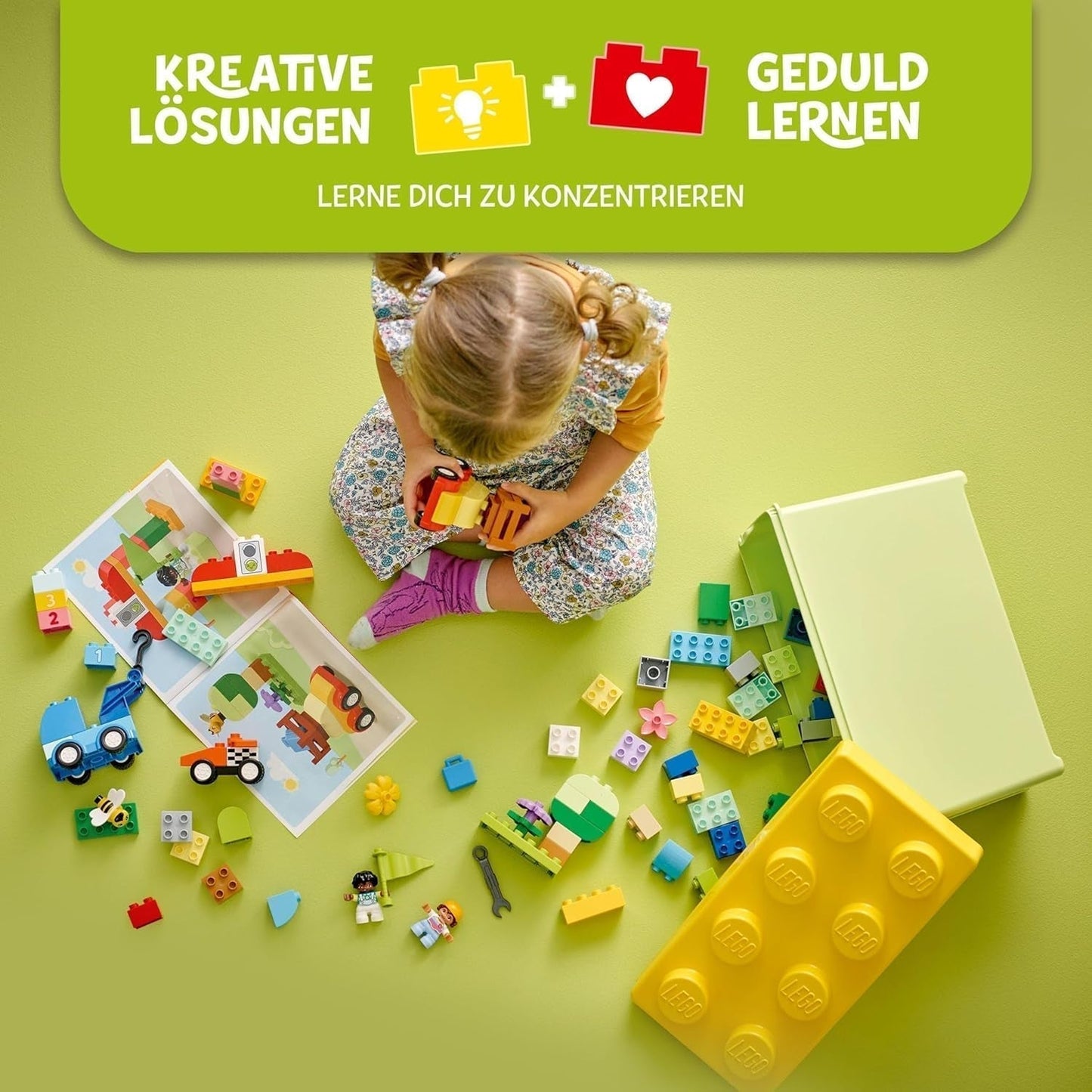 LEGO DUPLO Classic Stavebnice Auta a náklaďáky, Hrací sada s vozidly pro děti od 1,5 roku, Kreativní výuková hračka, Auto a závodní sada 10439 Stavebnic Besuche den LEGO-Store