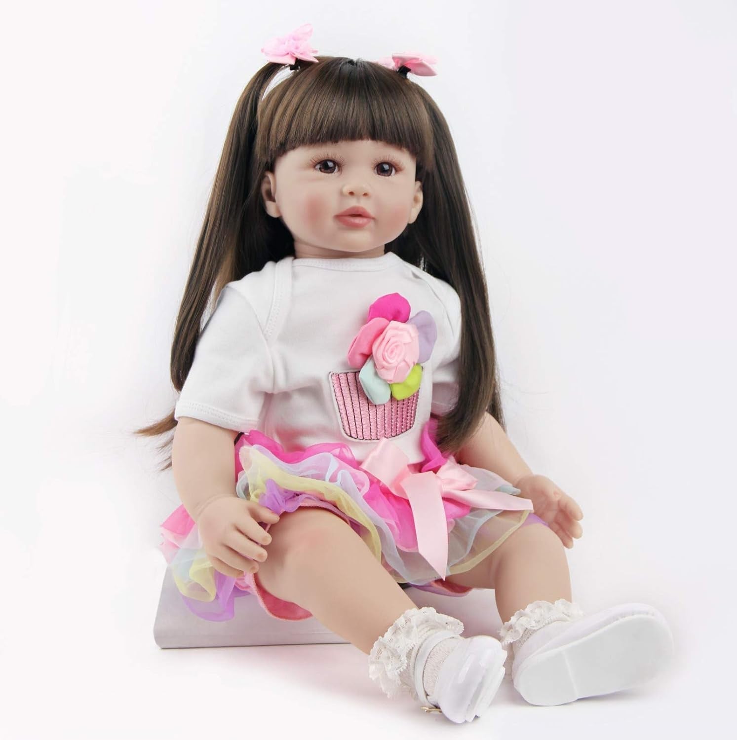 ZIYIUI 24palcové reborn panenky, realistické panenky s měkkým tělem, 60 cm ručně vyráběné panenky Reborn, vánoční dárky