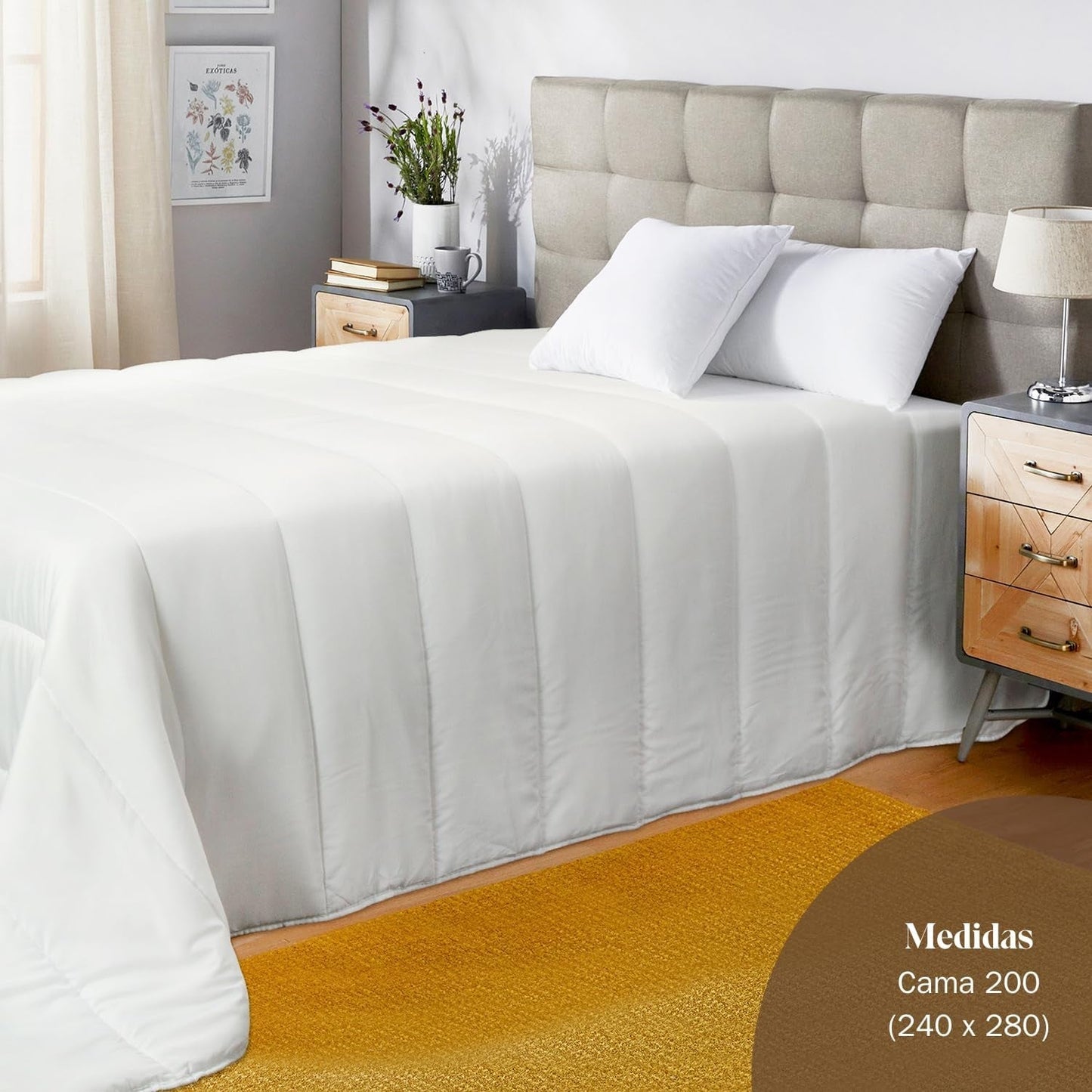 Pikolin Home - 400 G Přikrývka proti roztočům, vhodná do zimních pokojů a nízkých teplot, postel 200-240 X 280 Cm. Přikrývky a přikrývky Naty Shop