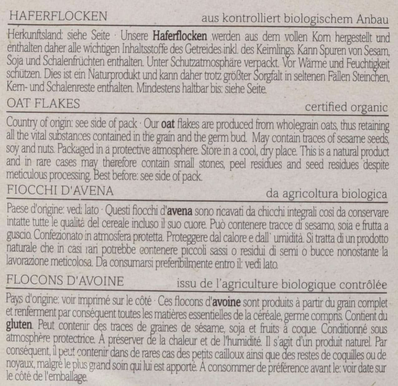 Verival Ovesné vločky - Bio, balení 6 x 500 gramů Cereale Naty Shop