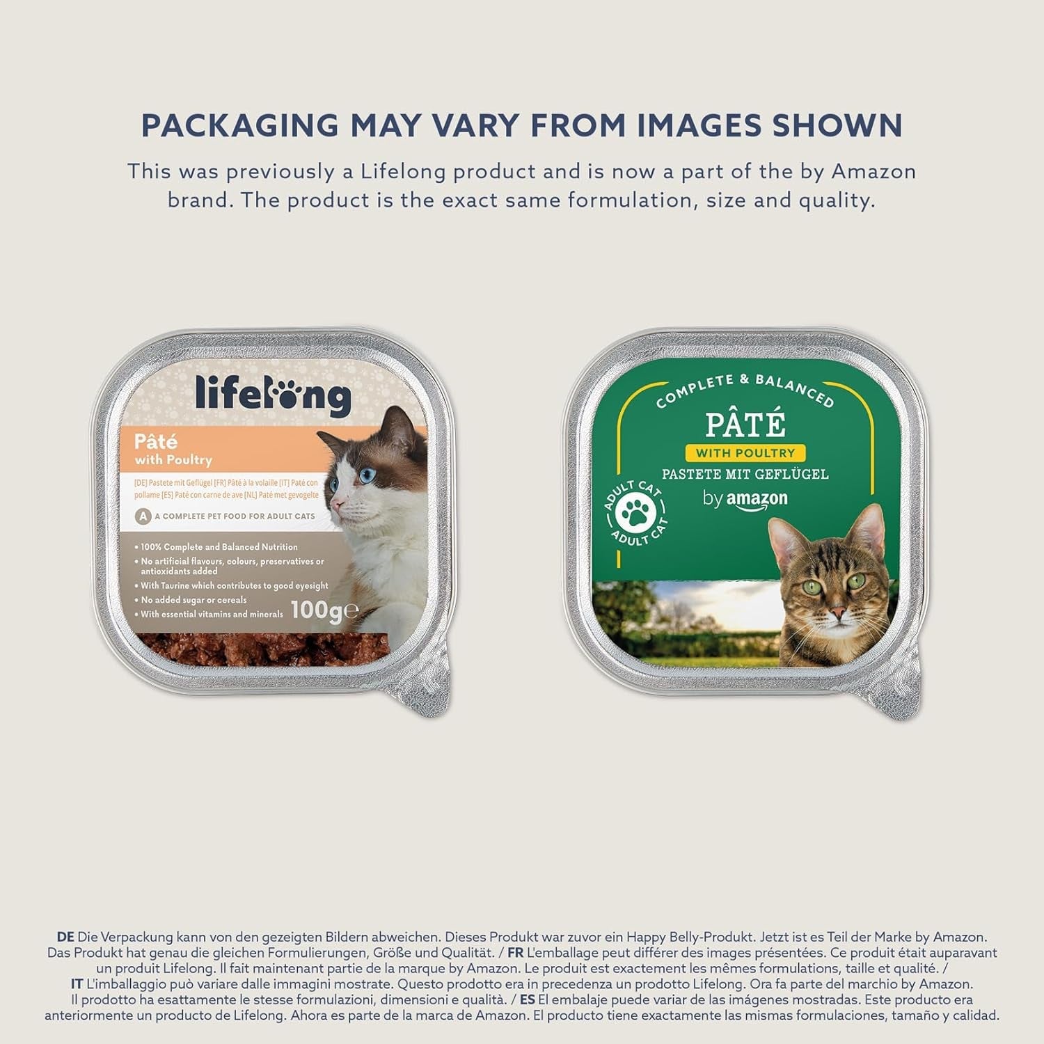 Lifelong od Amazon Katzenfutter, nass, Pastete mit Geflügel, 100 g, 16 kusů