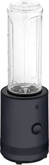 WMF Küchenminis Smoothie-To-Go, Mini stojanový mixér Mit Zwei Mix-/Trinkbehältern 0,6L, Mixér Hochleistungsmixer 300 W, Edelstahl Matt, Schwarz Kitchen Naty Shop Deep Black