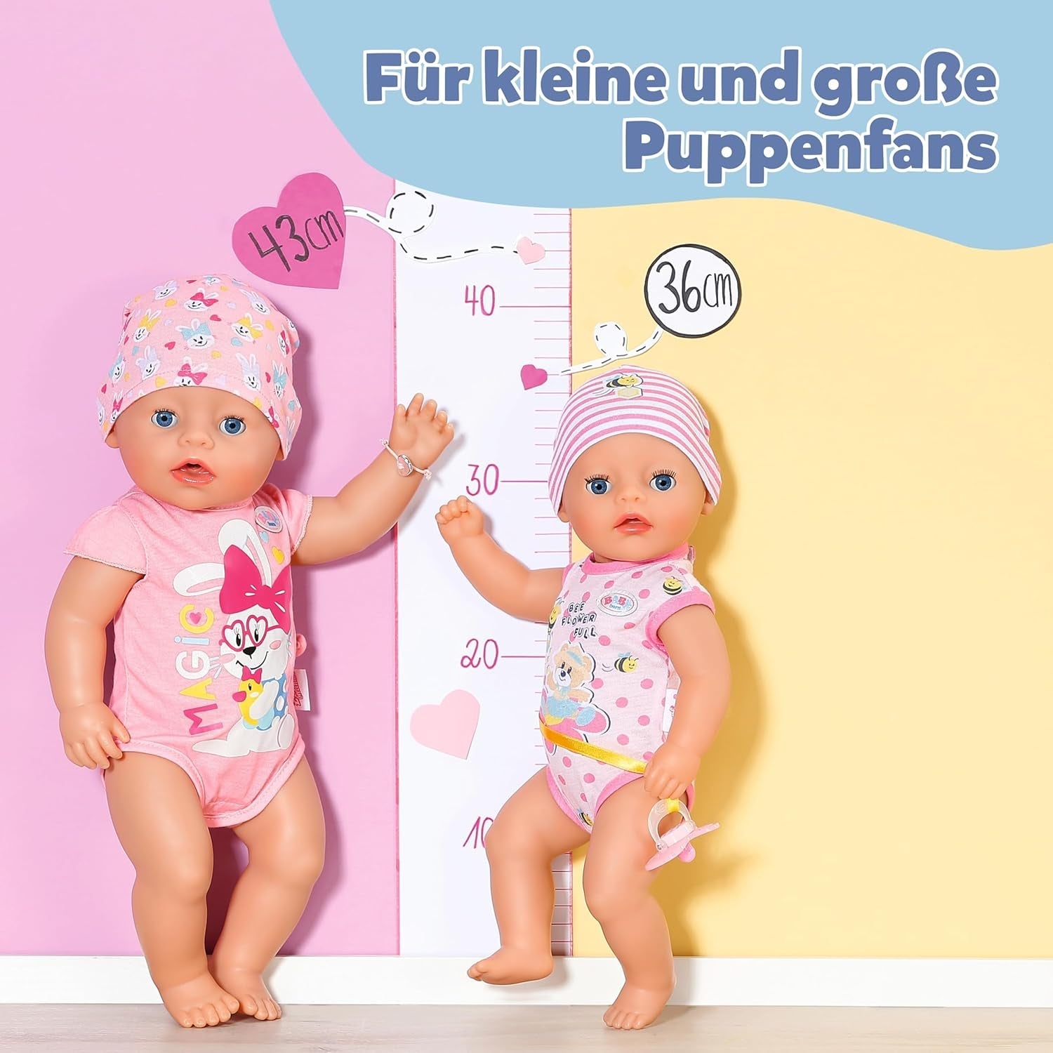 BABY Born Lena (Girl) - panenka 36 cm - 7 funkcí, včetně příslušenství a matrace - Funguje zcela bez baterií - Vhodné pro malé děti od 1 roku