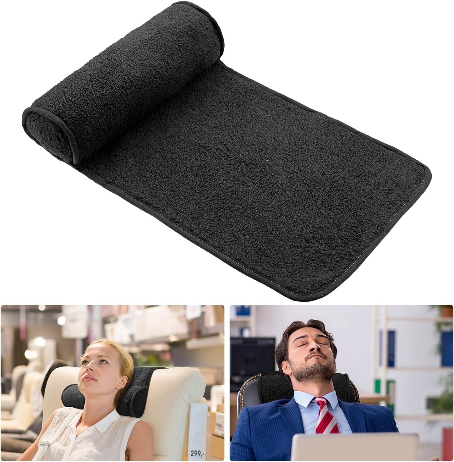 Chaise Lounge Neck Polštář pod hlavu Plyšový nastavitelný polštář Neklouzavá fleecová pohovka Polštář na podporu hlavy na cestování Domácí Chaise Lounge Pohovka Křeslo (černé)
