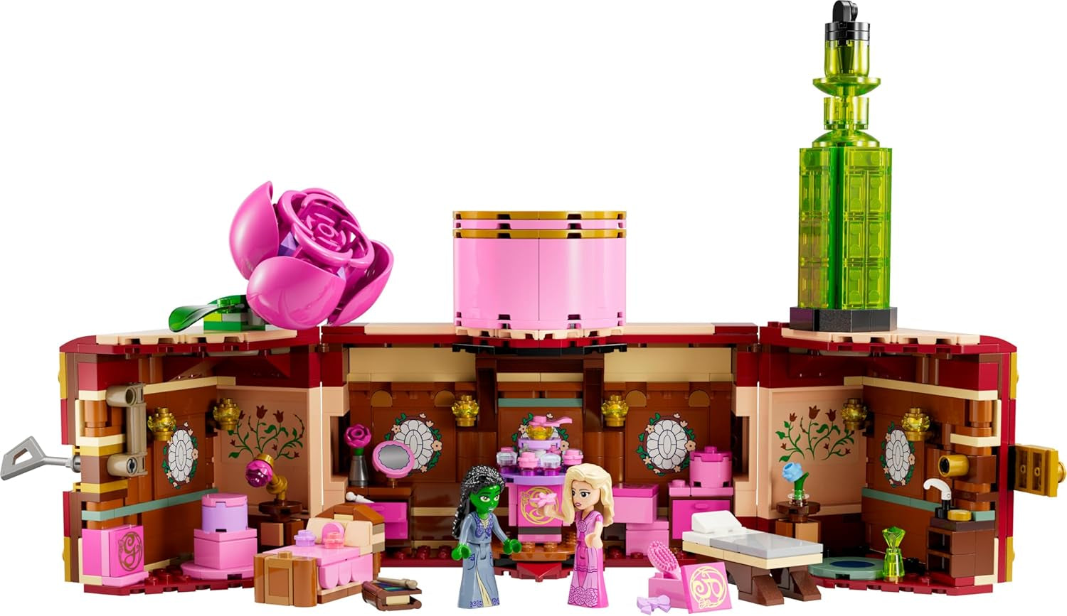 Ložnice LEGO Wicked Glinda a Elphaba - Domeček pro panenky se 2 mini panenkami Čarodějky ze země Oz, skvělými doplňky včetně květin a oblečení - Kreativní hračka pro dívky od 8 let a fanoušky - 75683 Stavebnice Besuche den LEGO-Store