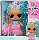 L.O.L. Překvapení! Big Baby Hair Hair Hair – SPLASH QUEEN – 27,94 cm große Puppe mit 14 Überraschungen, Accessoires zum Teilen und echten Haaren – Für Kinder und Sammler ab 4 Jahren