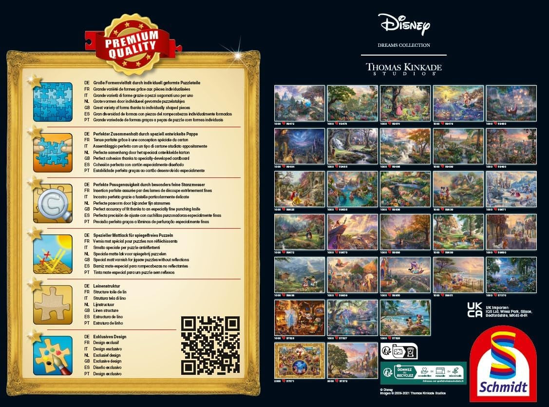 Schmidt Spiele 58039 Disney, Brave, Merida, Thomas Kinkade, skládačka 1000 dílků, vícebarevné Puzzle Naty Shop