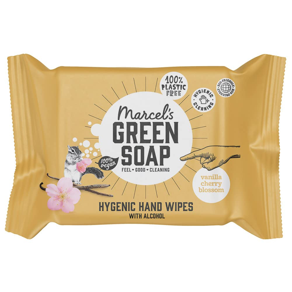 Marcel's Green Soap Ruční vlhčené ubrousky 60 Pack - Vanilka & Cherry Blossom - Rostlinné - Bio