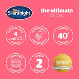Polštář Silentnight Ultimate – měkký a podpůrný polštář na postel s luxusním prošívaným potahem Pinsonic Soft Touch, lze prát v pračce a je hypoalergenní pro zadní a boční spáče, 1ks standardních polštářů Naty Shop