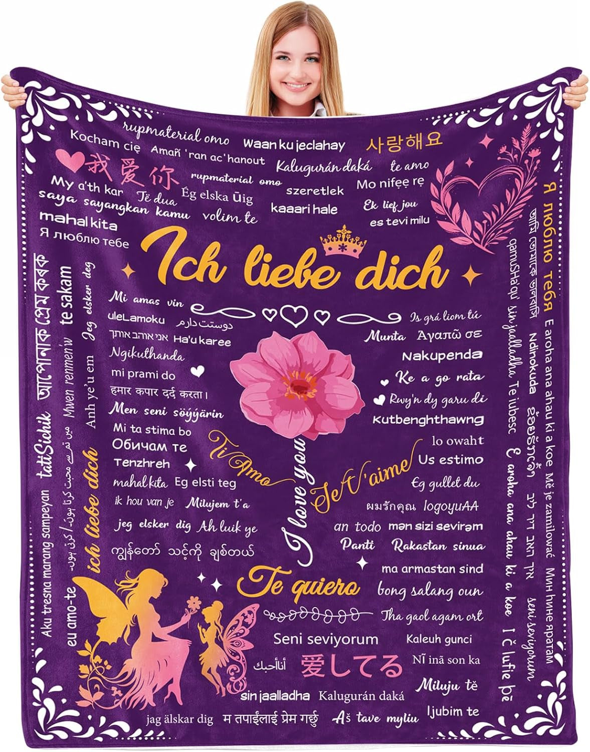 Dárky pro mámu, Dárek k výročí pro páry, Besond Women, Manželky Sestry a Matky, Zabezpečení Ideální pro Den matek, Valentýna a Vánoce 50"X60" Yasrlvun Postele a deky Výchozí název