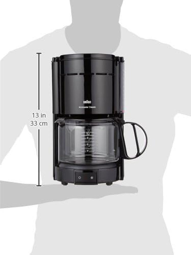 Espresso kávovar Braun KF 47 BK - Espresso kávovar s filtrem a skleněnou karafou na klasickou filtrovanou kávu, aromatická káva díky systému OptiBrew, systém proti odkapávání, automatické vypínání, černá