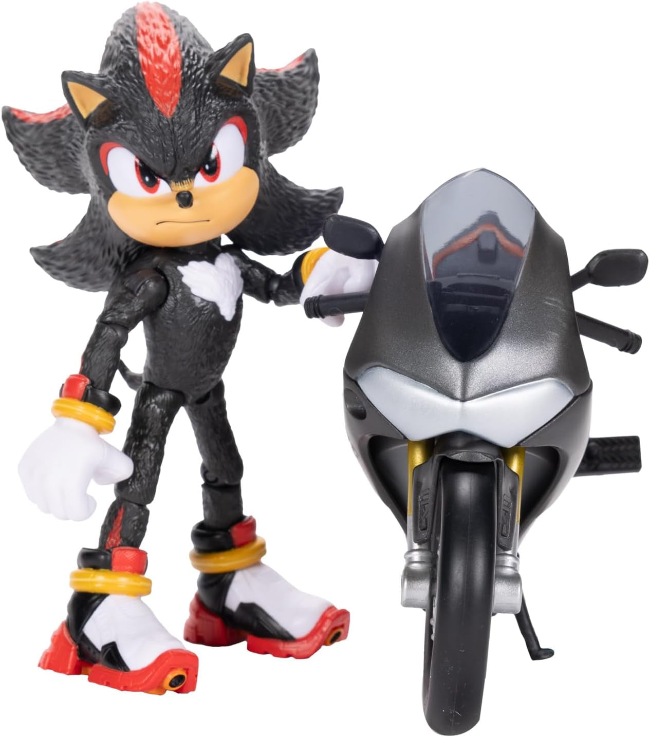 Sonic 3 The Movie Shadow Figure, 15 cm, pohyblivý, včetně Shadow Mobile od Jakks Pacific, Acoustic, Black Akční figurky Naty Shop