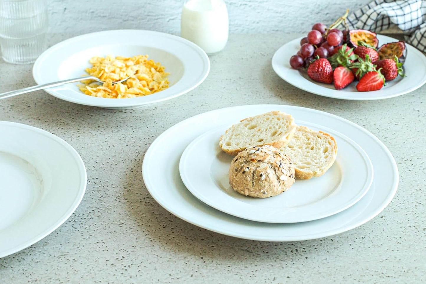MÄSER Arlona 18dílná porcelánová sada nádobí pro 6, nadčasová a elegantní, bílá