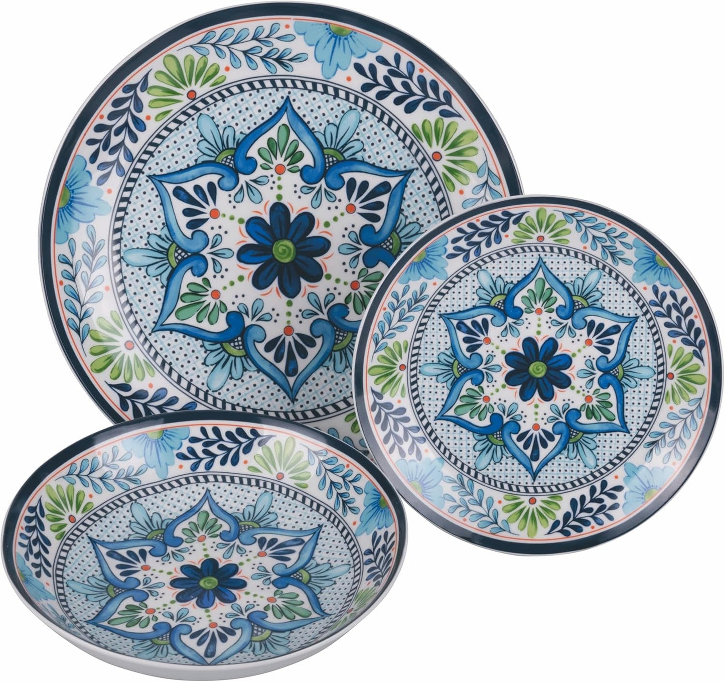 18dílný porcelánový jídelní servis, 6 různých sad talířů, Andalusie