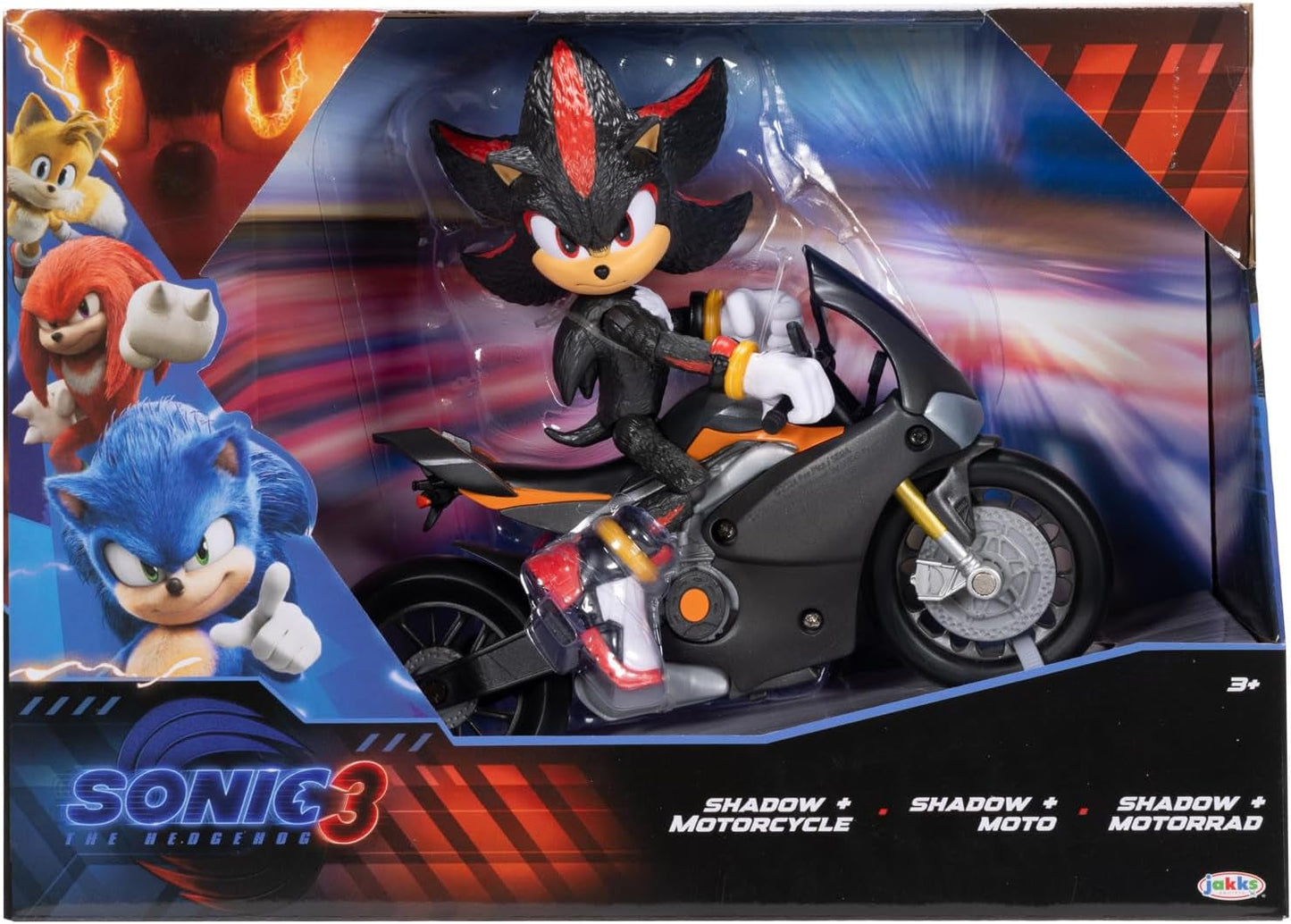 Sonic 3 The Movie Shadow Figure, 15 cm, pohyblivý, včetně Shadow Mobile od Jakks Pacific, Acoustic, Black Akční figurky Naty Shop