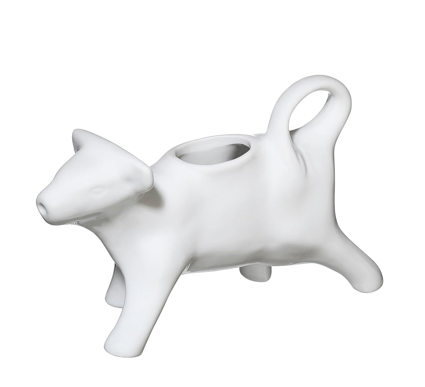 Cilio Milk - Hrnek na mléko ve tvaru krávy | Porcelán | Hrnek na mléko ve tvaru krávy | S rukojetí | Hrnek na kávu, mléko a smetanu | Dekorace na snídaňový stůl | Kapacita 125 ml