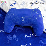 Svět postav: Oficiálně licencovaný polštář ve tvaru ovladače Playstation, design sluchátka, vycpaný plyšový polštář | Modré standardní polštáře Naty Shop, ideální do ložnice nebo na hraní