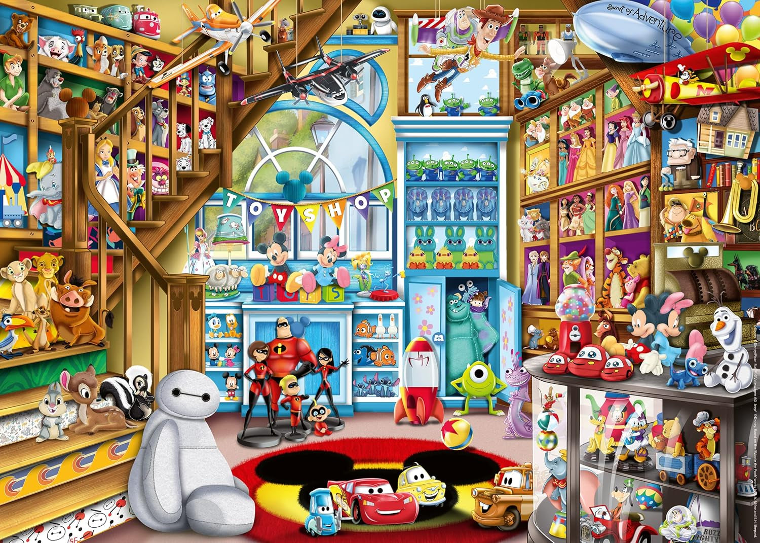 Ravensburger Puzzle 12000527 - V hračkářství - Disney 1000 dílkové puzzle pro dospělé a děti od 14 let Puzzle Naty Shop Stará verze