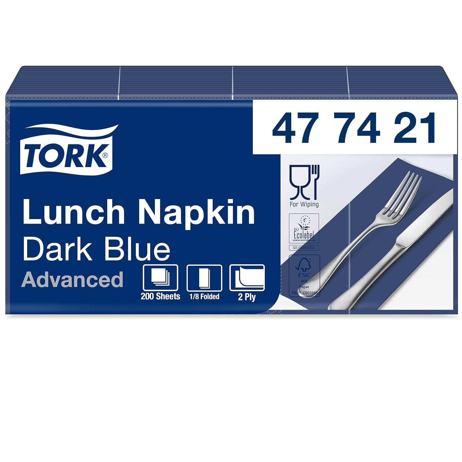 Tork Linstyle 509542 Černé koktejlové ubrousky, 1/4 skládání, 1 vrstva, 23,8 x 23,8 cm, 1 x 100 ubrousků