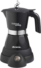 Ariete 1358 Moka Aroma, elektrický kávovar, 480 W, 2/4 šálky na espresso, černá