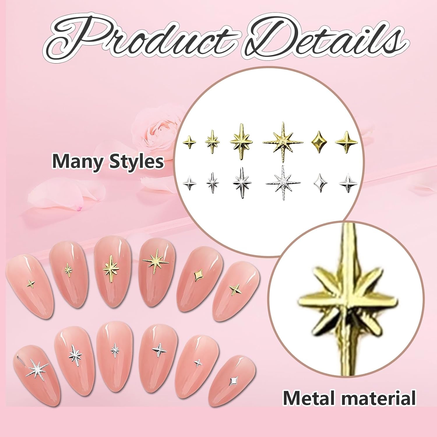 400 ks Stern Nail Charms Gold Silver, Charms Nägel Zubehör, Nagel Deko, Nail Art Zubehör, Nagel Charms, Nagel Steine, Nail Design, Charms Für Nägel
