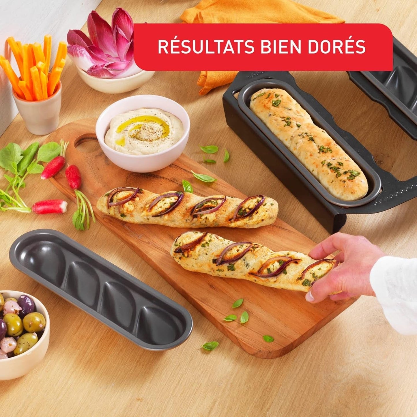 Tefal Creabake J3089304 3 Stück Brioche-Backform Antihaft-Beschichtung, Leicht Entnehmbar, Stapelbar, Einfache Austellung, Backform Formy a plechy na pečení Naty Shop
