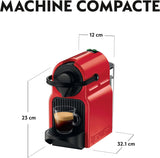 Espresso kávovar Krups Nespresso Inissia – kompaktní espresso kávovar na kávové kapsle, tlak 19 barů, rychlý ohřev za 25 sekund, funkce úspory energie, nádrž na vodu 0,7 l, červená, model YY5506FD