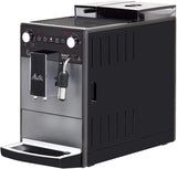 Melitta Avanza - Plně automatický espresso kávovar s mléčným systémem, espressovač s mlýnkem a extra velkou nádrží na vodu (1,5 l) např. cappuccino nebo espresso, mystický titán