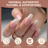 Balerína Gelové nehtové tipy 216ks 12 velikostí Měkké gelové nástavce na nehty Sada prodlužování nehtů s plným krytem Polomatný DIY Home Art