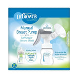 Manuální odsávačka mateřského mléka se 100% silikonovou ochranou Softshape (B, 25mm příruba) a antikolikovými doplňky + 150ml širokoúhlá láhev se savičkou úrovně 1 s pomalým průtokem Příslušenství Potraviny a kojení Bebe Naty Shop