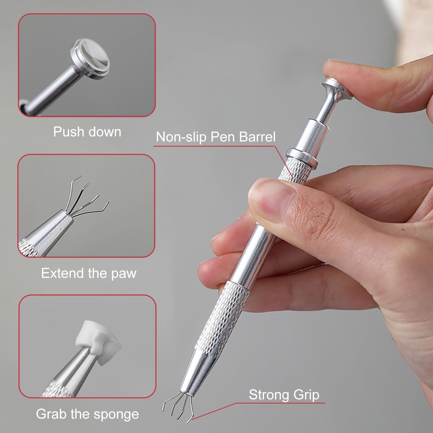 200 Stück Nail Art Schwamm Mit Metallgreifer, Nageldesign Zubehör Schwammpinsel, Um Eine Varuntzen Von Gradient Nail Art Patterns Zu Erstellen (White)