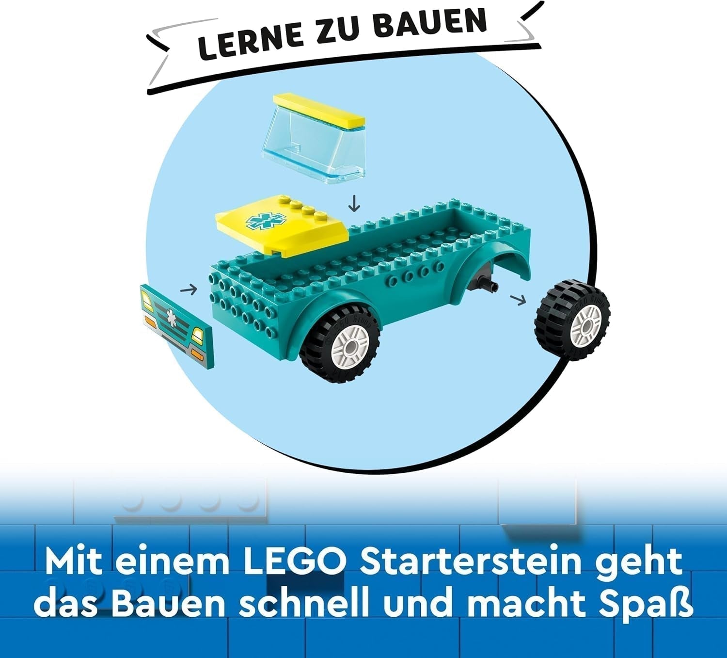 LEGO City Sanitka a snowboardista, sanitka s autíčkem a 2 minifigurkami, figurka snowboardisty a zdravotníka, nápaditý dárek pro chlapce a dívky od 4 let 60403 Stavebnice Besuche den LEGO-Store