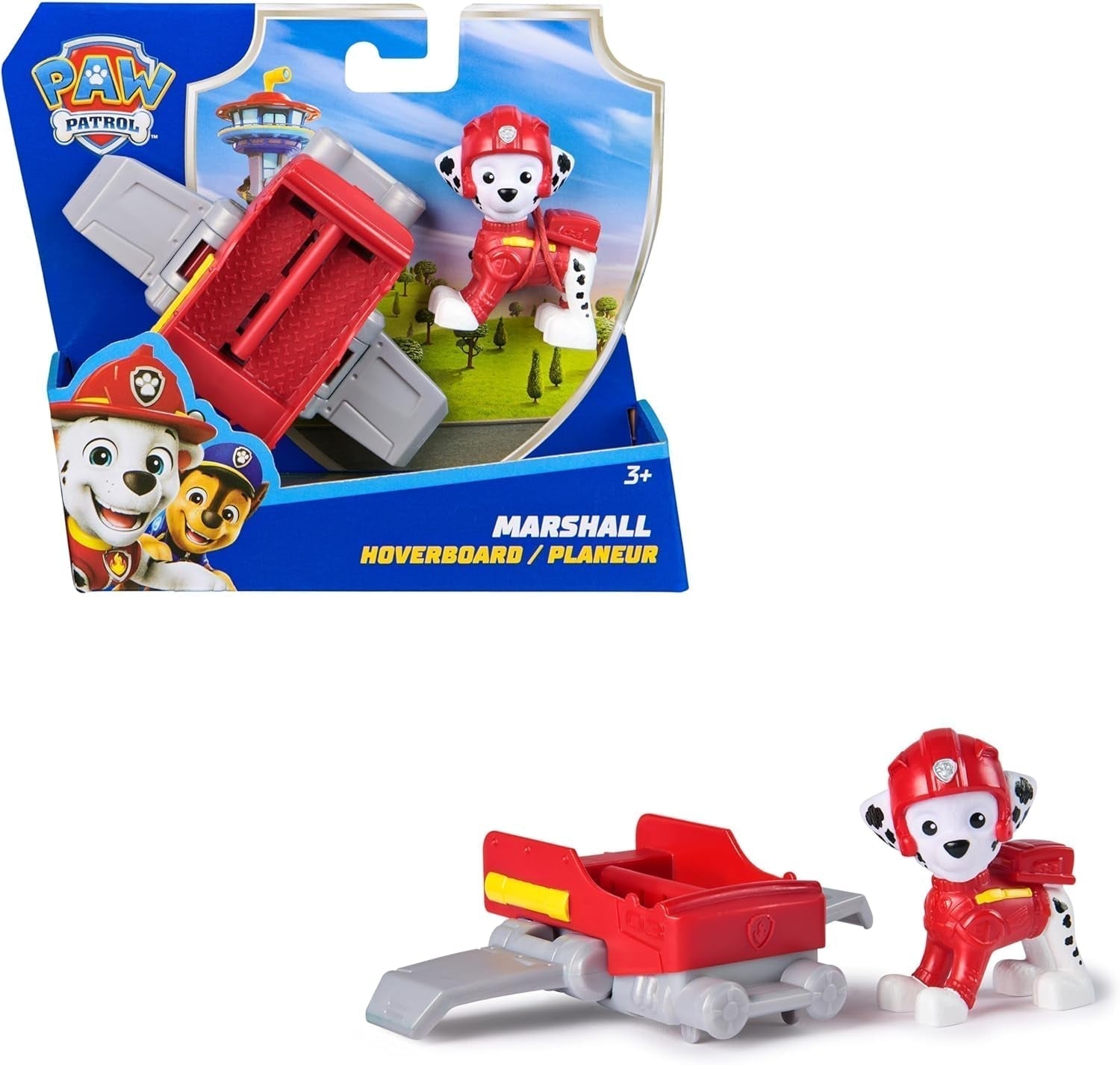 PAW PATROL Chase Action Pup Hračka Mini záchranné letadlo se skládacími křídly Hračka pro děti 3 roky staré akční figurky Naty Shop Marshall