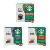 STARBUCKS Probierset, Espresso-Varianten od Nescafé Dolce Gusto Kaffeekapseln 6 x 12 (72 Kapsel) - Exklusiv bei Amazon
