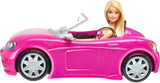 Panenka Barbie a růžový třpytivý kabriolet, realistické logo pneumatiky, 3 roky stará hračka, DJR55 Naty Shop Dolls