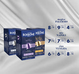 Caffè Borbone Verkostung Kit, 90 hliníkových kapslí: 30 Mia Napoli, 30 Ciao Venezia, 30 Magica Palermo, (3 x 30 Stück) – kompatibilní s Kaffeemaschinen für den Hausgebrauch značky Nespresso®*