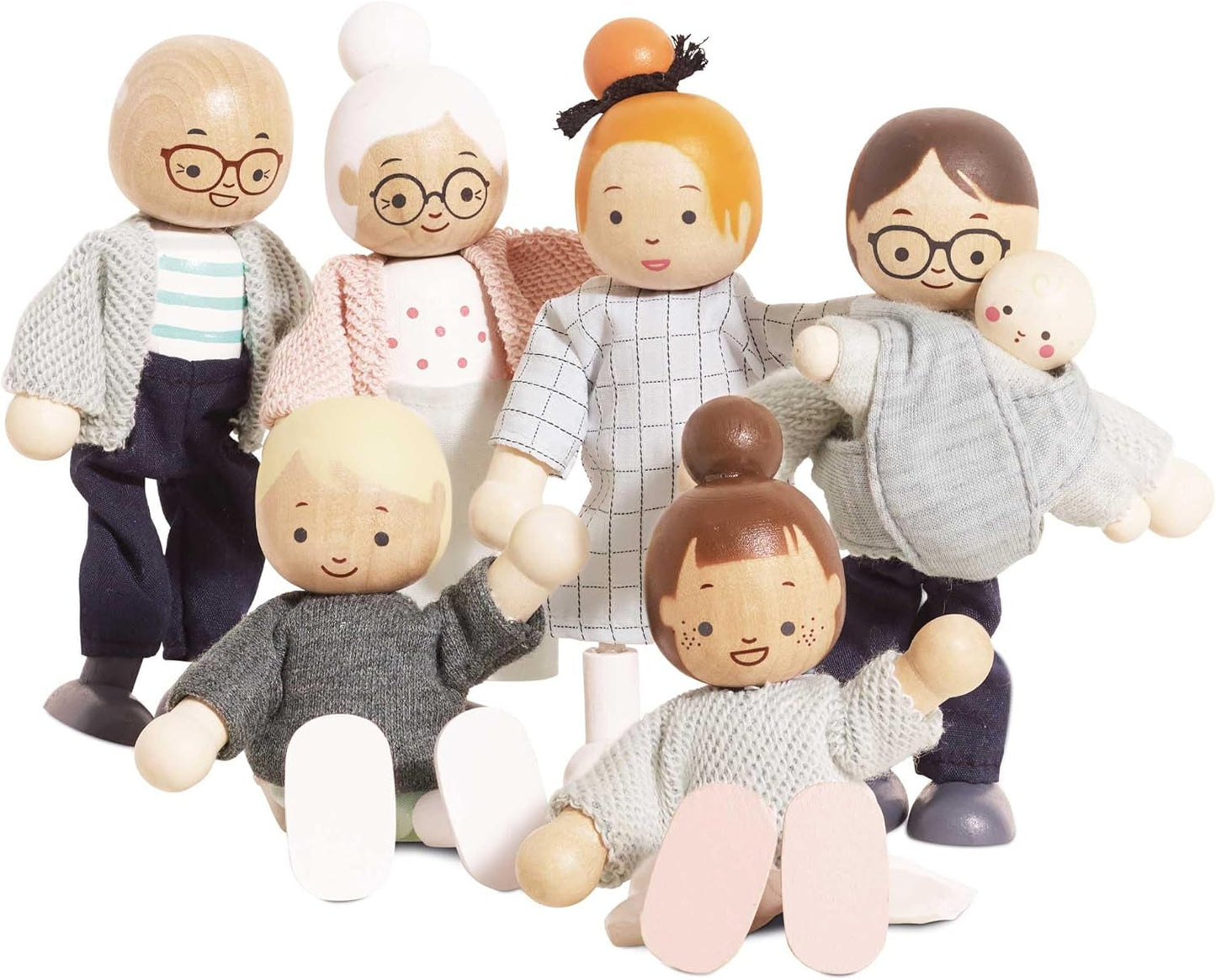 – Dřevěný domeček pro panenky My Doll Family | Sady doplňků k domečku pro panenky Daisylane pro dívky - Vhodné pro věk 3+ P053