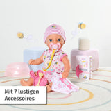 BABY Born Lena (Girl) - panenka 36 cm - 7 funkcí, včetně příslušenství a matrace - Funguje zcela bez baterií - Vhodné pro malé děti od 1 roku