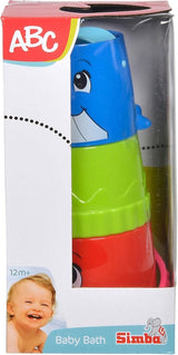 Simba 104010183 - ABC kbelík se stohovatelným sklem, kbelík a barevné sklo s proudem a vodním kolem, 3 kusy, 23 cm, od 12 měsíců Baby Toys Naty Shop